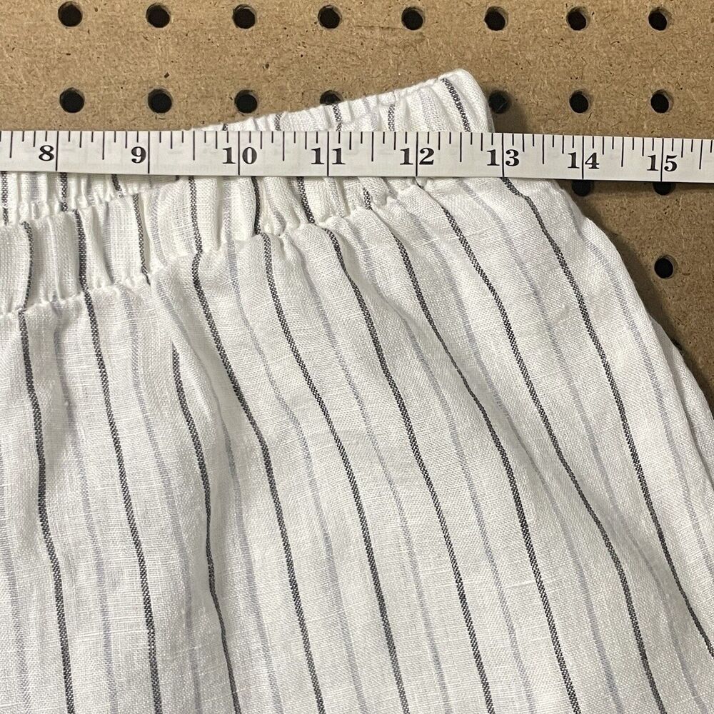 FLAX Balloon Wide Leg Cropped 100% Linen Pants Lagenlook P(4-6) White Women - Picture 8 of 10